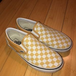 Yellow checkered Vans